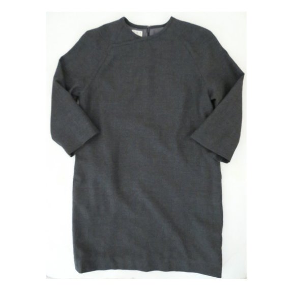 TRADEMARK gray wool Shift dress sz 8 - Picture 3 of 6